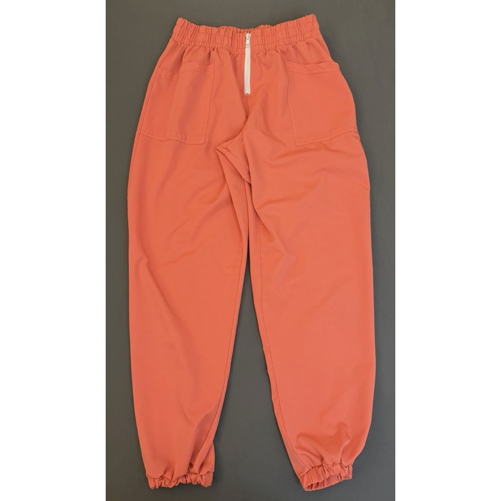 FIVE Fivedancewear Pants Womens Medium Coral High Rise Front Zip Lightweight
